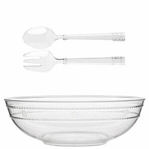 Juliska Berry & Thread Acrylic Salad Bowl & Salad Servers NEW